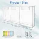 2 Pcs Acrylic Brochure Holder 8.7 x 10.2 Inches Three Slot Wall Mount Plastic Pamphlet Stand Transparent Hanging Flyer Display Holder for Bookmark, Magazine, Booklet