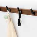 17 Inch Walnut Wood Wall Mounted Coat Rack with 4 Black Hooks, Adhesive Mounted Entryway Hooks, Modern Natural Wooden Pegs for Hanging Coat Clothes Hat Bag Purse Key and Towel