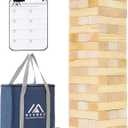 Medium Tumble Tower Games for Kids and Adults 57 Blocks New Zealand Pine Wooden Blocks Stacking to 3FT Family Game for Indoors Outdoors Yard Games for Family