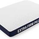 Extra Firm Pillow, Memory Foam Core Support for Side and Back Sleepers, Neck Alignment, Comfortable Loft, Washable Cover, Fits Standard Pillowcases, Designed to Hold Shape Night After Night, Large