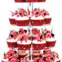 YestBuy 4 Tier Cupcake Stand, Acrylic Cupcake Tower Stand, Premium Cupcake Holder, Clear Cupcake Display Tree Tower Stand For 38 cupcakes, Display for Pastry Wedding Birthday Party