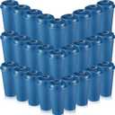 Honeydak 45 Pack 16 oz Reusable Coffee Cups with Lids Water Bottle Iced Coffee Travel Mug Reusable Portable Plastic Tea Tumblers Bulk for Hot and Cold Drinks Birthdays Party(Classic,Dark Blue)