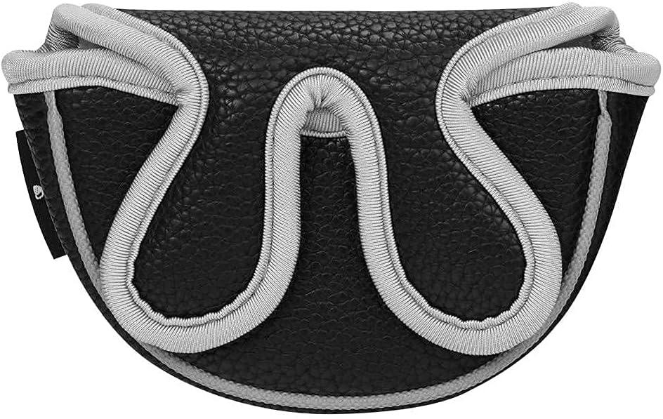 BIG TEETH Small Golf Putter Cover Half Mallet Mini Golf Headcover Club Head Protector Magnetic Closure, Center Shaf & Heel Shafted Putter Headcover for Scotty Cameron Taylormade Odyssey 2 Ball