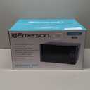 Emerson MW7302B Compact Countertop Microwave Oven with Touch Control, LED Display, 700W, 10 Power Levels, 6 Auto Menus, Glass Turntable and Child Safe Lock, 0.7 Cu., Ft. Black