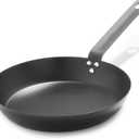Merten & Storck Pre-Seasoned Carbon Steel 10 Frying Pan Skillet, Use on Induction, Stove and Grill, Durable, Even-Heating, for Searing, Grilling, Oven Use, and Campfire, Indoor/Outdoor (Black)