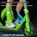 Scooters for Kids 8-12, Teens & Adults - Load 240 LBS, 8-Inch Wheels, Kick Scooter with Shock Absorption System, Hand Brake & Bell, 4 Adjustable Height Levels, Perfect for School, Commuting or Park