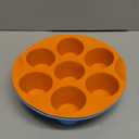 2 Pack Silicone Egg Bite Molds, Food Grade 7-Cups Air Fryer Muffin Pan for Baking Mini Muffins, Egg Bite, Tart, Mini Cupcake and Quiche, Nonstick and BPA - Free (Orange,Blue)