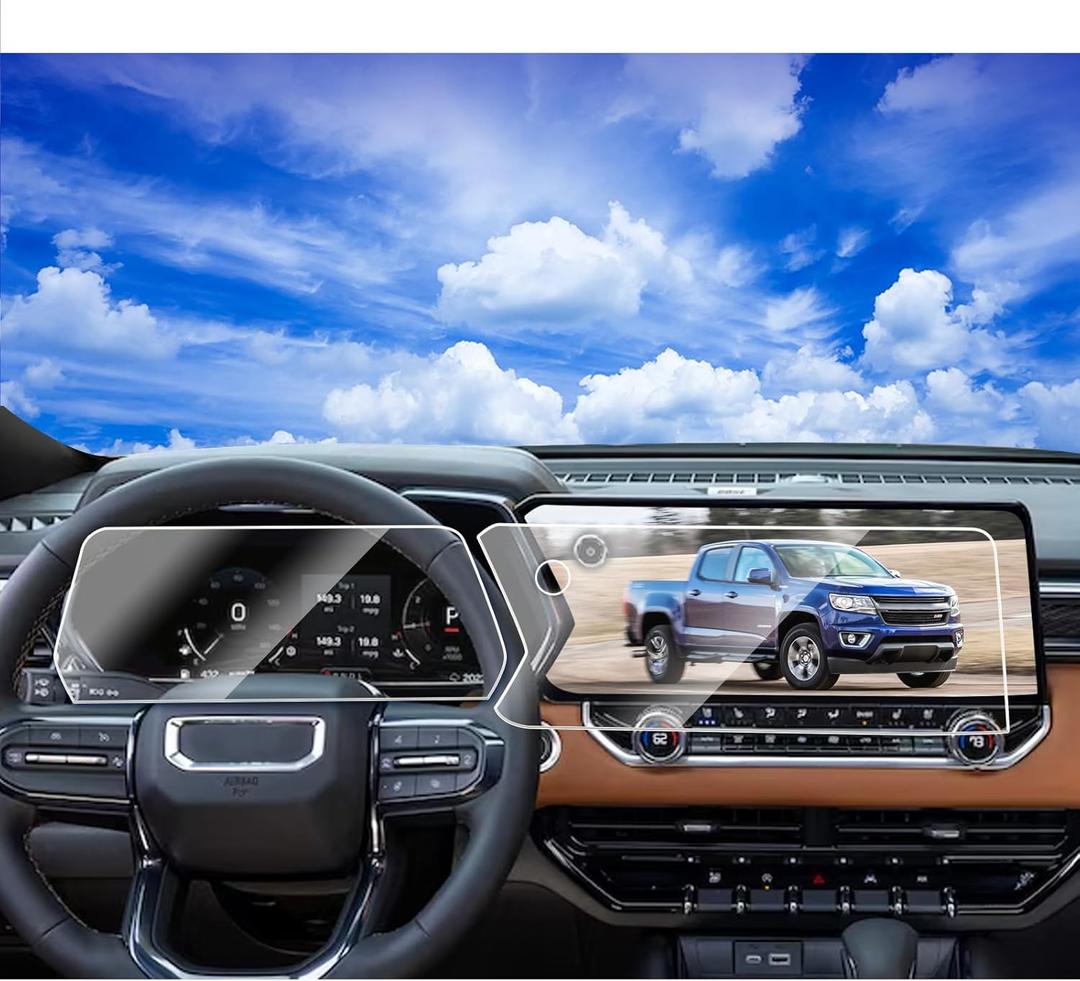 2025 2026 Chevy Colorado Screen Protector for 2025 2024 Chev rolet Colorado Accessories Z71/ZR2 & GMC Canyon Accessories AT4/Denali/Elevation Dashboard & Navigation Tempered Glass Screen Protector