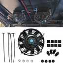7" inch Universal Slim Fan Push Pull Electric Radiator Cooling 12V Mount Kit Black
