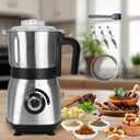 Spice Grinder Electric,Herb Nut Grinder for Kitchen, Detachable Espresso Grinders with Stainless Steel Blades, Filter and Brush, 500w Dry and Wet Grain Mill for Coffee, Rice, Bean, Seasoning (Black)