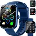 Smart Watch for Men Women (Answer/Make Calls), 1.96" HD Fitness Smartwatch 2025, 110+ Sports Modes, Heart Rate/Sleep/Spo2 Monitor, IP68 Waterproof Step Counter, Activity Tracker for Android iOS, Blue