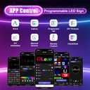 Double Row Programmable Scrolling Custom LED Sign for Car(2025 Upgrade Lamp Beads), 17''x6.3'' Flexible Bluetooth APP Control Beads Matrix Panel ,Text Message Pattern DIY Programmable LED Sign for Car Store