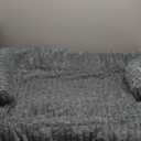 Calming Dog Bed Mat, Fluffy Fuzzy Couch Cover for Sofa, Furniture Protector with Removable Washable Cover for Small Dogs and Cats (Grey,33.45 × 28.35 × 5.51 in)