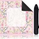 Chinoiserie Mahjong Mat with 1 Carrying Bag 31.5 x 31.5 Pink and White Rubber Anti Slip and Noise Reduction Multi Purpose Game Table Cover for Mahjong, Card, Board Tile Games