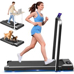 Walking Pad with Incline, 2.5HP Walking Pad Treadmill, 3 in 1 Portable Under Desk Treadmills for Home Small Space, Foldable Folding Home Treadmill with Remote Control, 350LBS Capacity (Athletic)