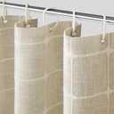 96 inch Shower Curtain Boho Extra Long Cloth Fabric for Bathroom, Tall Farmhouse Linen Heavy Duty Shower Curtain Set with Tassels, Waterproof Modern Luxury Hotel Weighted Thick Bath Curtain Set, 72x96 (Beige)