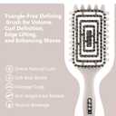 3 x CZZXI Curly Hair Brush, Tangle-Free Defining Brush for Volume, Curl Definition, Edge Lifting, and Enhancing Waves (Beige)