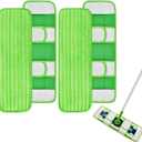 4 Pack Microfiber Mop Pads for Swiffer XL Mops Reusable Wet and Dry Mopping Cloths Compatible with Swiffer Sweeper XL,Washable XL Mop Refill Replacement for All Hardwood Dry & Wet Cleaning (Green)