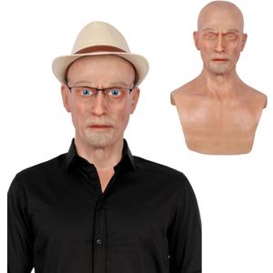 Realistic Masks Adults Human Face, Silicone Female Head Mask Cosplay Novelty Full Face Halloween Crossdresser Party (Brown)