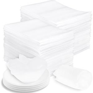 100 Pack 8'' x10'' Cushion Foam Pouches, Moving Supplies for Dishes, Packing Foam for Dishes & Cups, Glass Packing Paper and Plate Protectors for Moving(200x250x0.5MM)