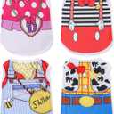 XXS Dog Clothes for Small Dogs: Mesh Doggie Shirts with Cute Patterns, Small Dog Clothes for Girls Fit for 1-2lb Pet T-Shirts, 4 Pack Puppy Clothing for Summer