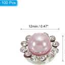 4 x PATIKIL 12 mm Flower Claw Sew on Pearls Rhinestones,100Pcs Crystals Gold Shiny Flatback Base Pearls Rhinestones for DIY Crafts Shoes Dress Clothes Earring Belt Sewing Decoration,Light Pink, Small