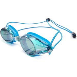 Anti Fog Racing Swimming Goggles with Quick Adjust Bungee Strap (Universal Fit, Blue Mirror)