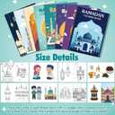 Zhanmai 48 Pcs Eid Mubarak Goodie Bags Fillers Ramadan Coloring Book Bulk Gift Ramadan Star Moon Holiday Activity Religious Mubarak Coloring Book for Activities Party Favors Supplies DIY Craft