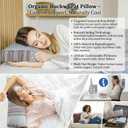 Adjustable Buckwheat Hull Pillow for Neck Pain Relief (21x8x4in) Natural Cooling Cervical Support Organic Pillow for Side & Back Sleepers with Night Sweats (Grey)
