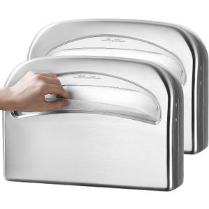 2 Packs Toilet Seat Cover Dispenser Wall Mount Commercial, Half Fold Toilet Seat Cover Dispenser, 304 Stainless Steel, 16-Inch