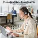 Wantek Headset with Microphone for PC, USB Wired Headphones - USB-C Over-Ear 3.5mm Headsets with Noise-Cancelling Microphone for Laptop - Computer Headphones with Mic in-line Control for Home