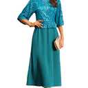 GRACE KARIN Mother of Bride Dresses 2025, 3/4 Sleeve Sequin Dress Maxi, Elegant Wedding Guest Dress Formal Cocktail (2XL)