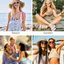 Beach Hats for Women - Straw Bucket Hats for Women, Packable Sun Hat Womens with Chin Strap, UPF 50+ Summer Protection (Beige)