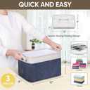 BALEINE 2 Pack Fabric Closet Storage Bins for Shelves, Linen Closet Organizers and Storage, Decorative Baskets for Organizing, Shelf, Clothes, Home, Office (Navy Blue, 12"x8"x8")