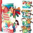 hahaland Baby Books 0-6 Months,Infant Tummy Time Toy Sensory Toys 6 to 12 Months Touch Feel Book Gifts for Boy Girl 0-3 Month Baby Shower Birthday Easter Basket Stuffers (Single)