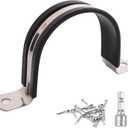 304 Stainless & Rubber Cushioned Heavy Duty Conduit clips,Pipe Clamps (4 Pack - 3.5 in (100 MM)