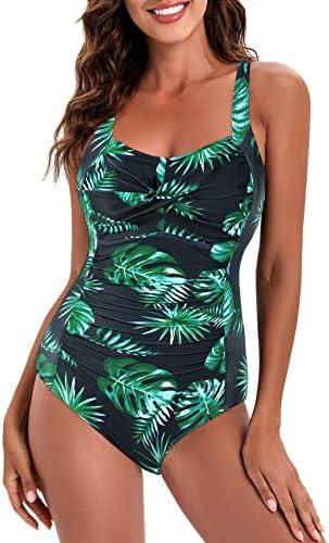 Women's Swimsuit One Piece Tummy Control Bathing Suit Ruched Vintage Push Up Swimwear, M Women's Swimsuit One Piece Tummy Control Bathing Suit Ruched Vintage Push Up Swimwear, M
