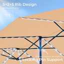 SUPERJARE 15ft Large Patio Umbrella with Base included, Double Sided Outdoor Umbrella with Solar Lights, Pool Umbrella with Fade Resistant Canopy for Deck, Porch, Yard, Balcony, Beige