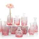 TBWIND Pink Glass Bud Vases Set of 12, Vintage Mini Vases for Centerpieces, Glass Bud Vase in Bulk for Wedding Decor, Single Flowers, Office and Home Table Flower Décor
