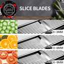 VEKAYA Mandoline Slicer, Mandoline Slicer for Kitchen, Adjustable Mandolin, Stainless Steel Mandoline, Vegetable Slicer, Potato, Onion, Cucumber, Tomato, Veggie Slicer with Cut-Resistant Gloves (Silver)