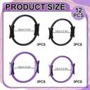 12 Pcs Pilates Rings 14 Inch and 12 Inch Exercise Ring Magic Circle Yoga Ring Lightweight Flexible Workout for Fitness Training Physical Therapy Full-Body Toning and Shaping