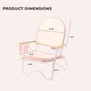 Padded Low Beach Chair, 4-Position Folding Outdoor Chair with Wooden Armrests, Cushioned Seat, Storage Pouch & Carry Strap for Beach, Patio and Lawn, Harbour Ros Pink