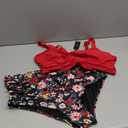 Plus Size Two Piece Swimsuit - High Waisted Bikini Set Tummy Control Bathing Suits for Women (Red Floral, 18 Plus)