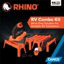 Camco Rhino Ultimate 20' RV Sewer Hose Kit All-in-One Sewer Hose Solution 11-Piece Combo Kit Includes Storage Box for Nesting Support & Camper Organization (43075)