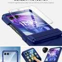 Vizvera for Motorola Razr+(Plus) 2025 Case with Hinge Cover,Built-in Screen Protector Shockproof All-Inclusive Smartphone Cover Wireless Charging for Motorola Razr+(Plus) 2025 (Blue)