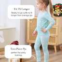 Bamboo Viscose Pajamas Toddler Boys Girls, Snug Fit Long Sleeve Top and Pants Kids Pjs (2T, Blue Christmas)