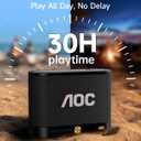 AOC Portable Bluetooth Speaker, Shower Speaker, BT 5.4 with Wireless Stereo Pairing, BassUp, IP65 Waterproof, Dustproof, 30-Hour Playtime, Compact Small for Home, Outdoors, Travel, Black