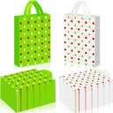 Thyle 100 Pcs Polka Dots Plastic Gift Bag with Handle 13.8 x 9.8 x 2.4 Inch Bulk Reusable Holiday Shopping Bags Treat Goodie Merchandise Bags for Party Favor Gift Wrapping and Business