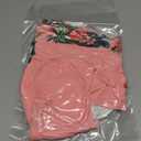 Family Matching Solid Scallop Trim Strappy Two-Piece Swimsuit and Allover Floral Print Swim Trunks Shorts (X-Large, Hawaiian Pink)
