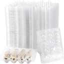 JOIKIT 150 PCS 12 Cavity Quail Egg Cartons Bulk, 3x4 Style Stackable Clear Plastic Small Quail Egg Holder Cartons Cheap Bulks for Quail Eggs Farm Market Refrigerator Display